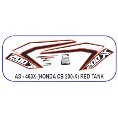Graphics Sticker Set For Honda Cb 200x | Red Tank Sticker | Both Sides