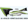 Graphics Sticker Set For Honda Cb Hornet | Black Vehicle | Green Sticker | Both Sides