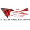 Graphics Sticker Set For Honda Cb Hornet | Black Vehicle | Red Sticker | Both Sides