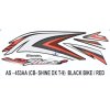 Graphics Sticker Set For Honda Cb Shine Dx | Type 9 | Black Vehicle | Red Sticker | Both Sides