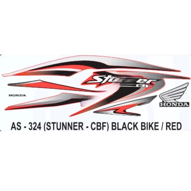 Graphics Sticker Set For Honda Cbf Stunner | Black Vehicle | Red ...