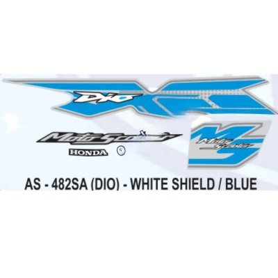 Graphics Sticker Set For Honda Dio | Motoscooter | Whilte & Blue Sticker | Both Sides