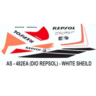Graphics Sticker Set For Honda Dio | Repsol Edition | White Shield Sticker | Both Sides