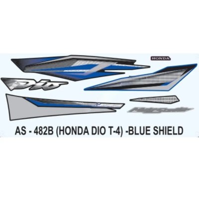 Graphics Sticker Set For Honda Dio | Type 4 | Blue Sticker | Both Sides