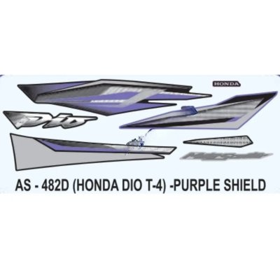 Graphics Sticker Set For Honda Dio | Type 4 | Purple Sticker | Both Sides