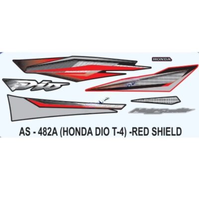 Graphics Sticker Set For Honda Dio | Type 4 | Red Vehicle | Both Sides