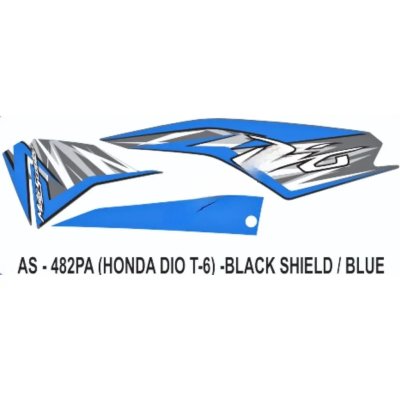 Graphics Sticker Set For Honda Dio | Type 5 | Black & Blue Sticker | Both Sides
