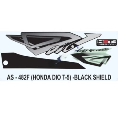 Graphics Sticker Set For Honda Dio | Type 5 | Black Sticker | Both Sides