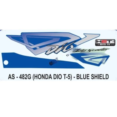 Graphics Sticker Set For Honda Dio | Type 5 | Blue Sticker | Both Sides