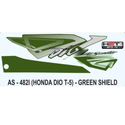 Graphics Sticker Set For Honda Dio | Type 5 | Green Sticker | Both Sides