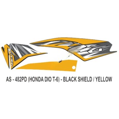 Graphics Sticker Set For Honda Dio | Type 6 | Black & Yellow Sticker | Both Sides