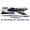 Graphics Sticker Set For Honda Livo | Black Vehicle | Blue Sticker | Both Sides