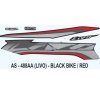 Graphics Sticker Set For Honda Livo | Black Vehicle | Red & Black Sticker | Both Sides