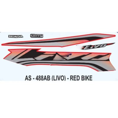 Graphics Sticker Set For Honda Livo | Red Vehicle | Both Sides