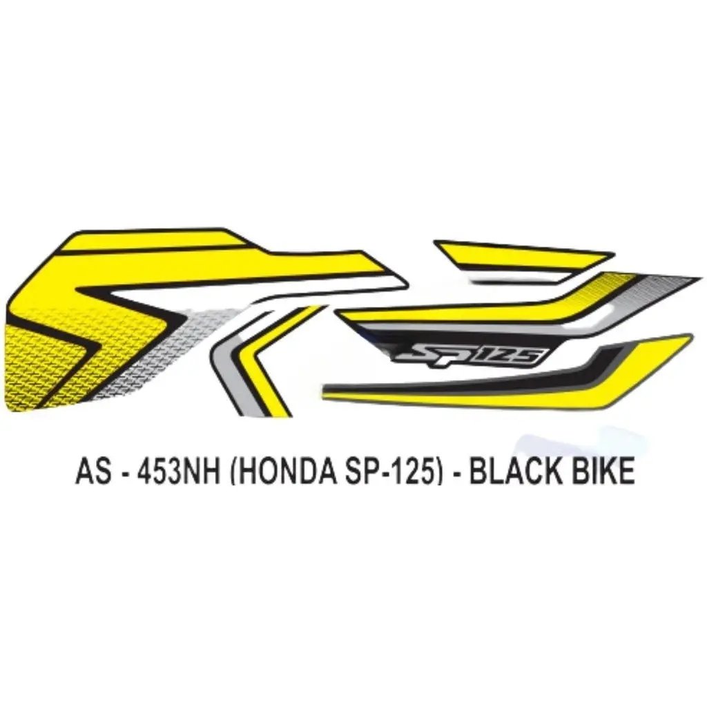 Graphics Sticker Set For Honda Sp 125 | Black Vehicle | Both Sides ...