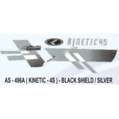 Graphics Sticker Set For Kinetic 4s | Black & Silver Vehicle | Both Sides