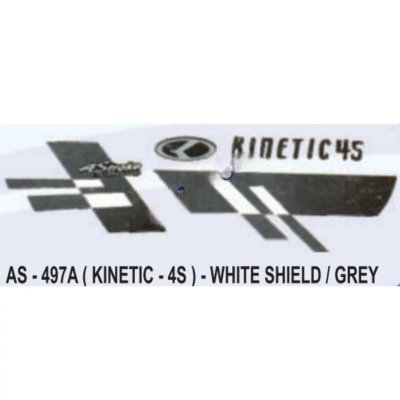 Graphics Sticker Set For Kinetic 4s | White & Grey Vehicle | Both Sides