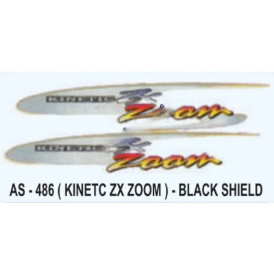 Graphics Sticker Set For Kinetic Zx Zoom | Black Vehicle | Both Sides