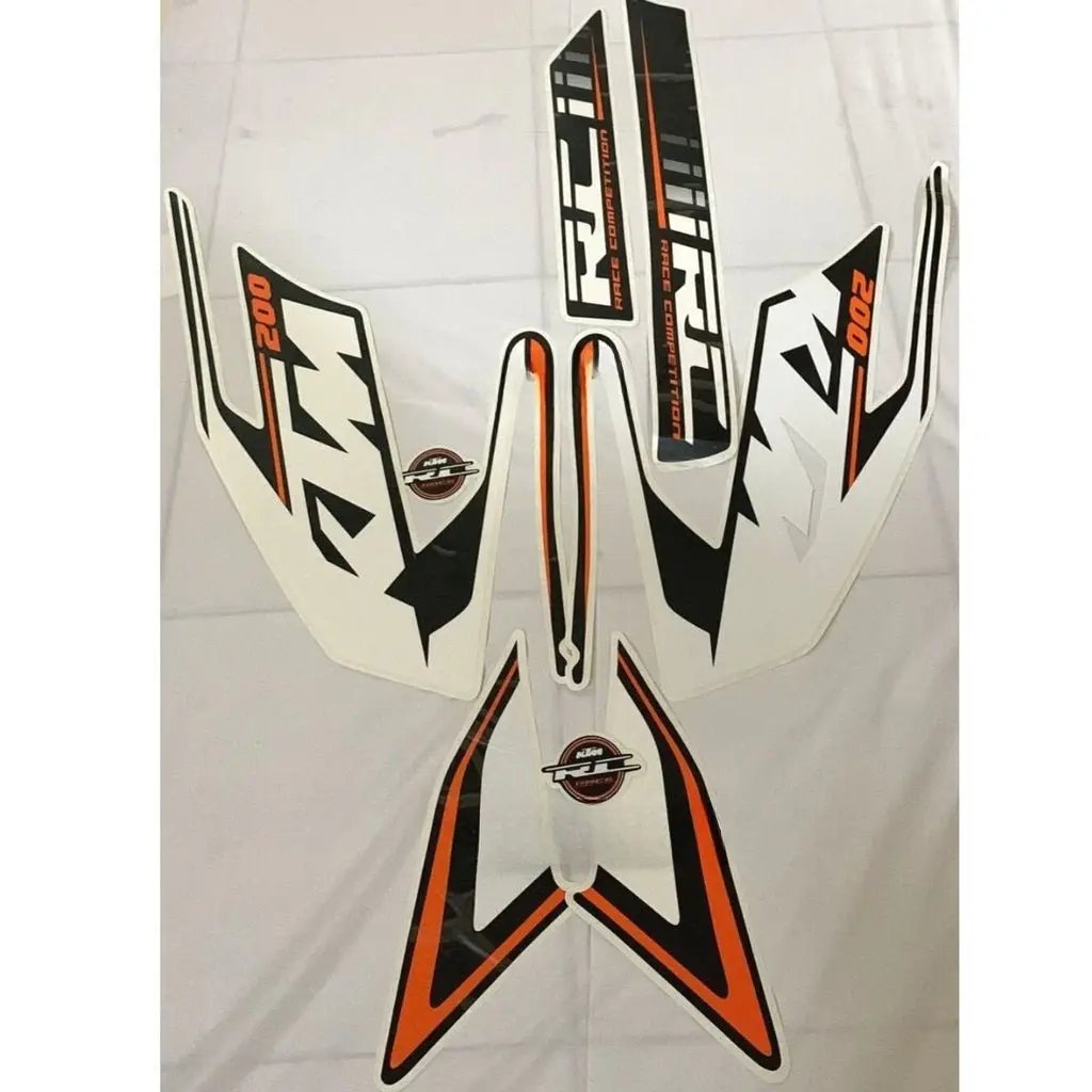Graphics Sticker Set For Ktm Rc 200 | Black Bike | Vinyl Decal Set | Both Sides