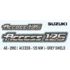 Graphics Sticker Set For Suzuki Access 125 | New Model | Grey Shield Sticker | Both Sides