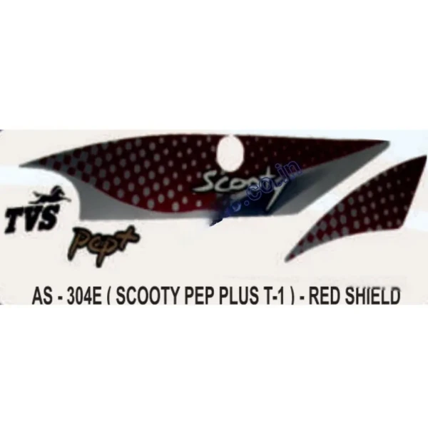 Graphics Sticker Set For Tvs Scooty Pep Plus | Type 1 | Red Sticker | Both Sides