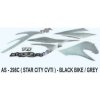 Graphics Sticker Set For Tvs Star City Cvti | Black Vehicle | Grey Sticker | Both Sides