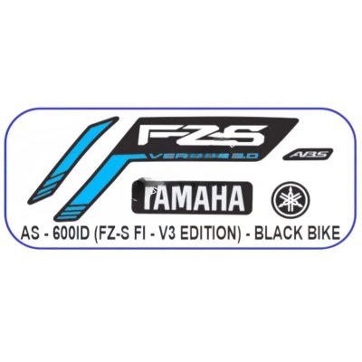 Graphics Sticker Set For Yamaha Fz-s Fi | V3 Edition | Black Vehicle | Both Sides