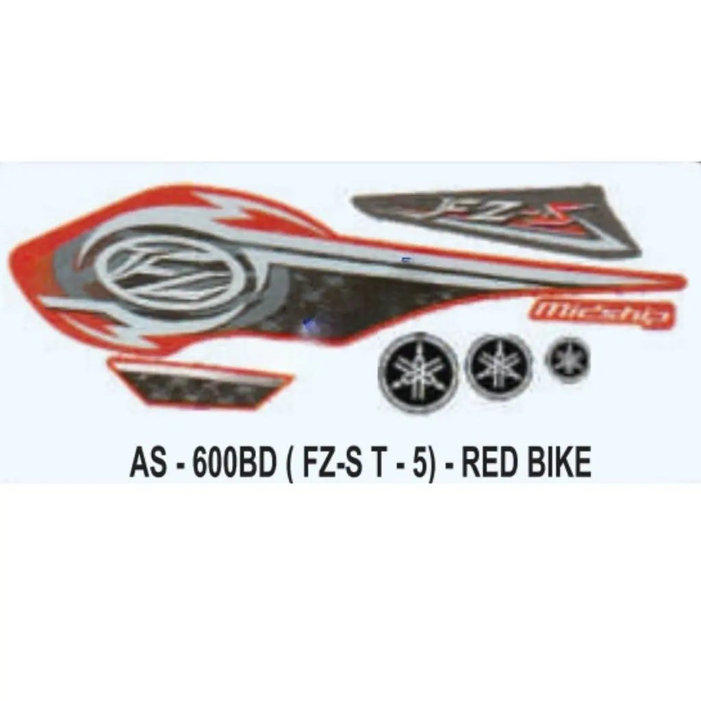 Graphics Sticker Set For Yamaha Fz-s | Type 5 | Red Vehicle | Both Sides