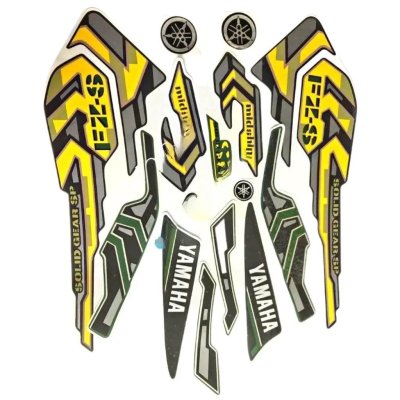 Graphics Sticker Set For Yamaha Fz-s | Type 6 | Sp | Black & Mild Green Sticker | Vinyl Decal Set | 550 | Both Sides