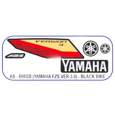 Graphics Sticker Set For Yamaha Fz S V3 | Abs | Black Vehicle | Both Sides