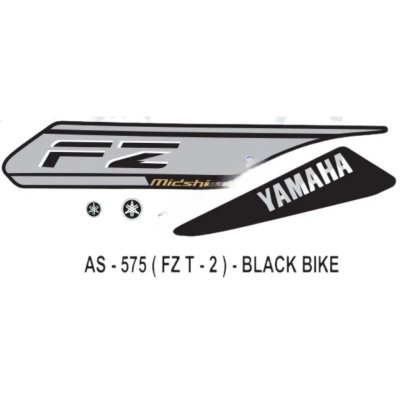 Graphics Sticker Set For Yamaha Fz | Type 2 | Black Vehicle | Both Sides