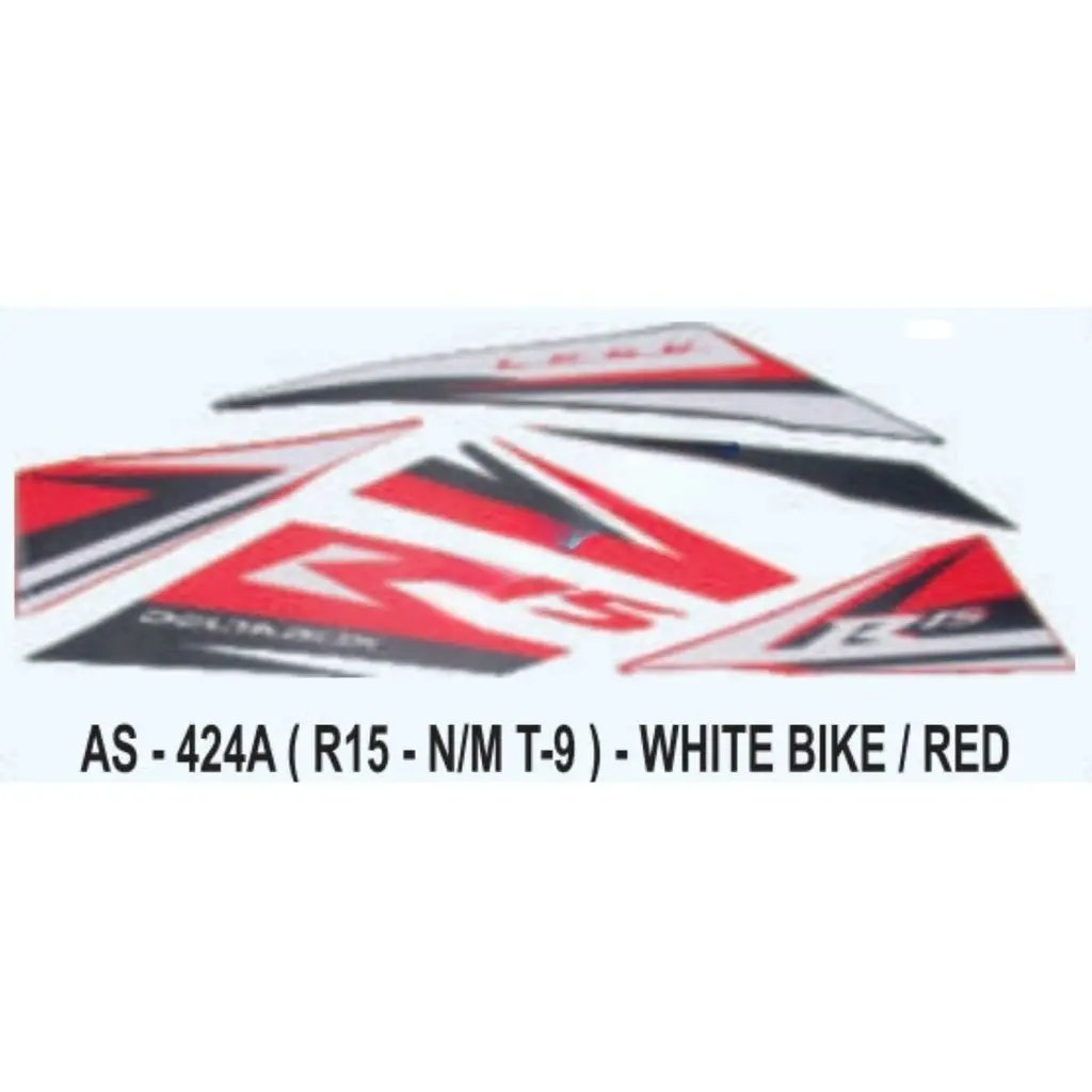 R15 V2 Red And White Sticker Graphics Sticker Set For Yamaha R15 New Model  Type White, image size:1024x1024