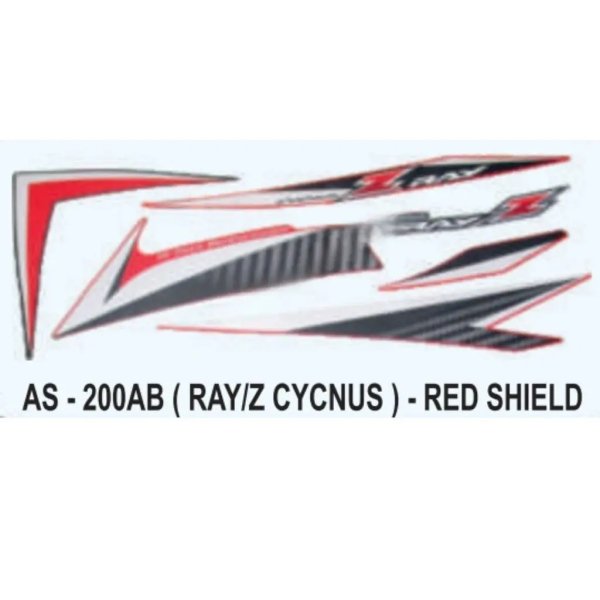 Graphics Sticker Set For Yamaha Ray Z Cygnus | Red Shield Sticker | Both Sides