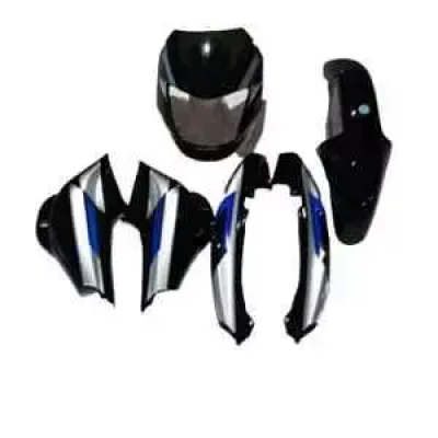 Black & Blue Full Body Kit For Bajaj Ct 100 Ui35
