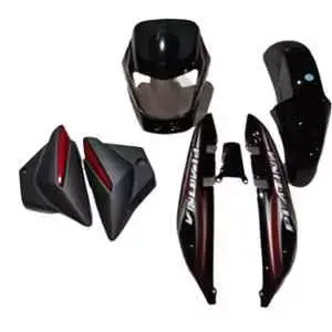 Black & Red Full Body Kit For Bajaj Platina Ui50 - Indian Bikes Spares