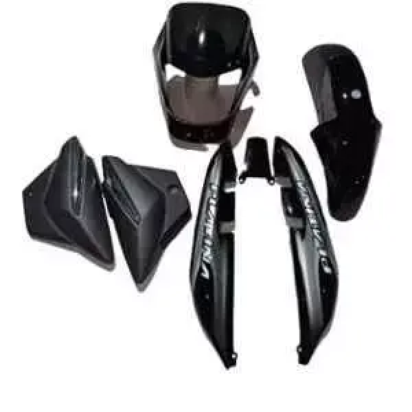 Black & Silver Full Body Kit For Bajaj Platina Ui49 - Indian Bikes Spares