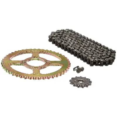 Uno Minda Ch-1035 Chain Sprocket Kit R428 Size-118l/13t/47t(4h) for Bajaj Caliber K-tec