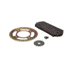 Uno Minda Ch-4006 Quadra Rivet Chain, Alloy Steel Hardened Sprockets & Sprocket Kit R420 Size-118l / 14t / 43t(4h) For Honda Stunner Cbs 125