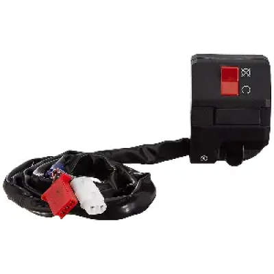 Uno Minda Sw-0672bk-m01 Handle Bar Switch- Right Side (self Start) - Aho - 3 Pin Red Coupler, 2 Pin White Coupler, 2 Short Wires For-bajaj-avenger 150 Street