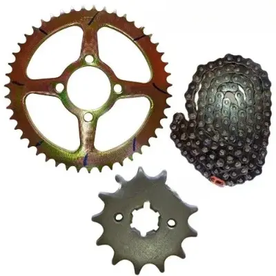 CT 100 Old Model Bajaj Chain Sprocket Kit Bajaj Genuine Parts - 2wheelerspares