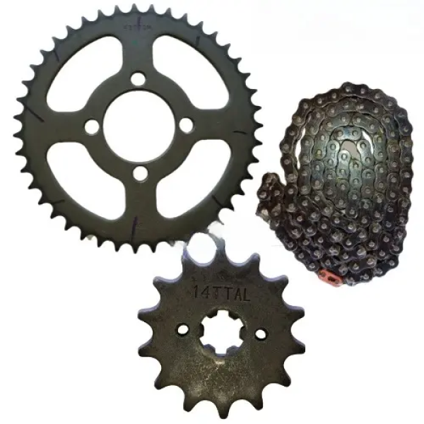 Discover 100M Bajaj Chain Sprocket Kit Bajaj Genuine Parts - 2wheelerspares
