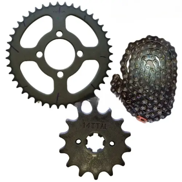 Discover 100T Bajaj Chain Sprocket Kit Bajaj Genuine Parts - 2wheelerspares