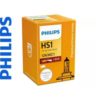 Headlight Bulb Philips Premiumvision Moto 12v 35/35w Halogen Hs1 Px43t -