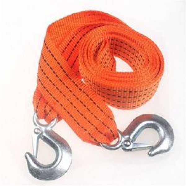 NIKAVI 3 Tons Tow Rope Car Towing Strap Tow Cable Rope with Hooks 10 Feet Emergency Heavy Duty Recovery Strap