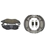 NIKAVI Front & Rear (Combo) Brake Pad + Brake Shoe Set Compatible for Honda Shine Latest Models (DP9+BSS01)