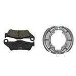 NIKAVI Front & Rear (Combo) Brake Pad + Brake Shoe Set Compatible for Pulsar (DP1+BSS05)