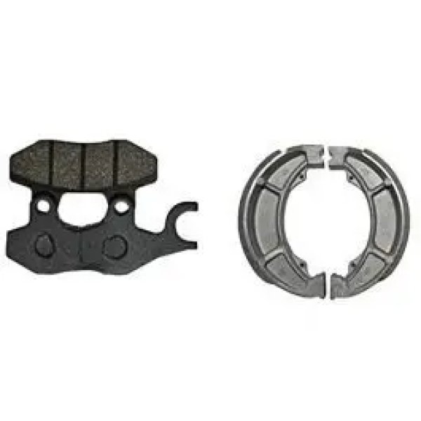 NIKAVI Front & Rear (Combo) Brake Pad + Brake Shoe Set Compatible for Suzuki Zeus (DP5+BSS14)