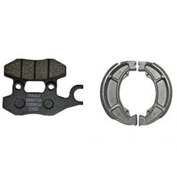 NIKAVI Front & Rear (Combo) Brake Pad + Brake Shoe Set Compatible for Suzuki Heat (DP5+BSS04)