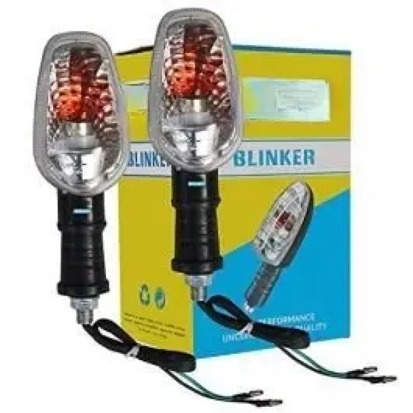 NIKAVI INDA24 Blinker Indicator Assly. Compatible for TVS Star City (White) (Set of 2)