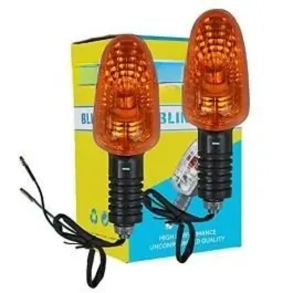 NIKAVI INDA25A Blinker Indicator Assly. Compatible for TVS Star Sports Yellow(Set of 2)